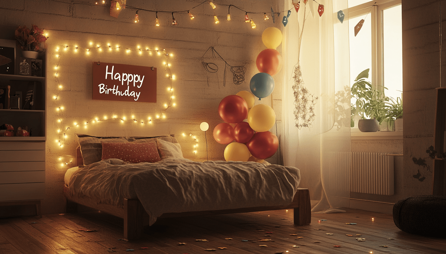 Simple room decoration for birthday celebration