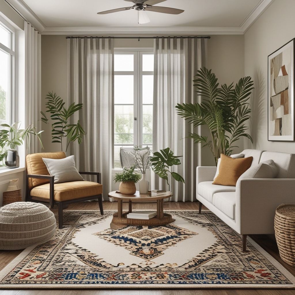 Create Zones with Rugs For Small Space Living Area Design