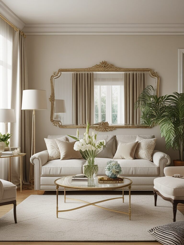 Opt for Light Colors and Mirrors For Small Living Room Space