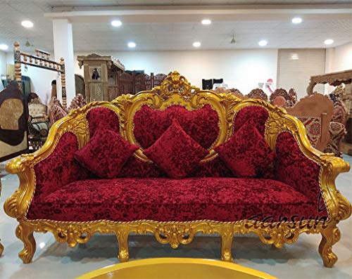 Aarsun Wooden Maharaja Style Sofa Set Wood Couch Living Room Furniture ...