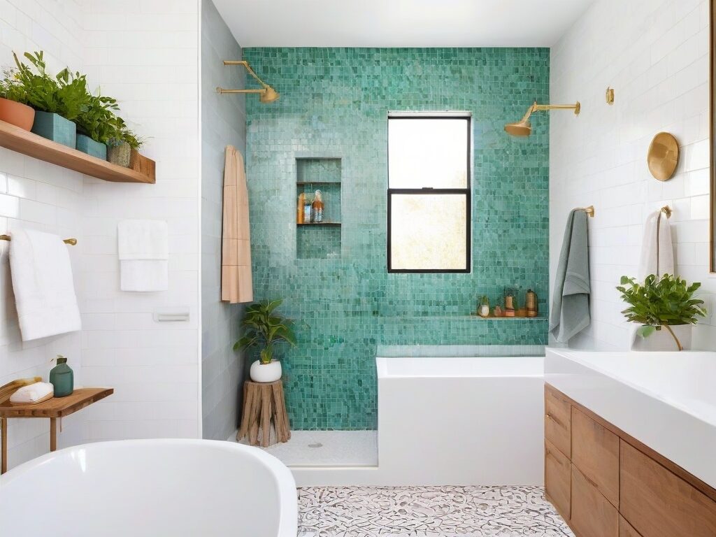 modern bathroom remodel on budget with DIY