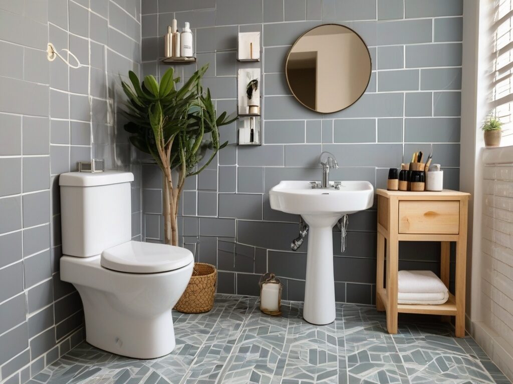 Refresh Paint and Tiles for DIY Toilet Decor