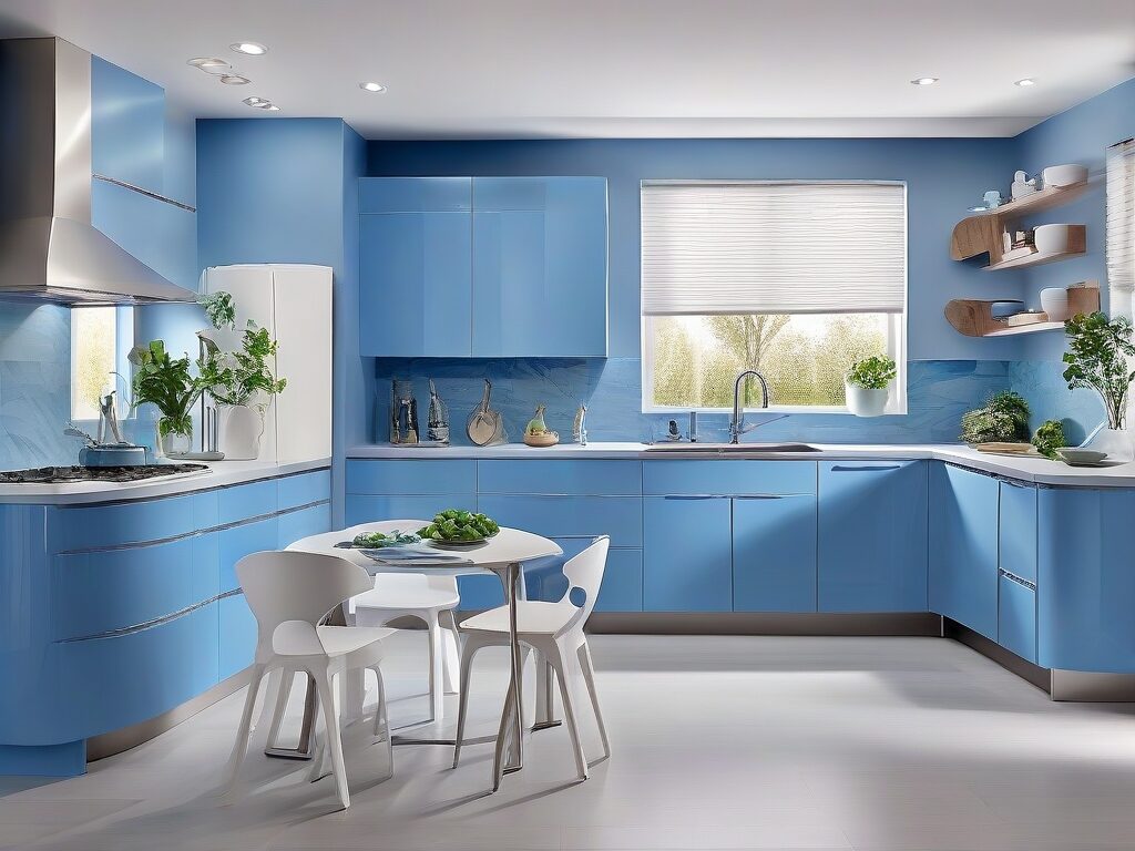 blue acrylic kitchen colors