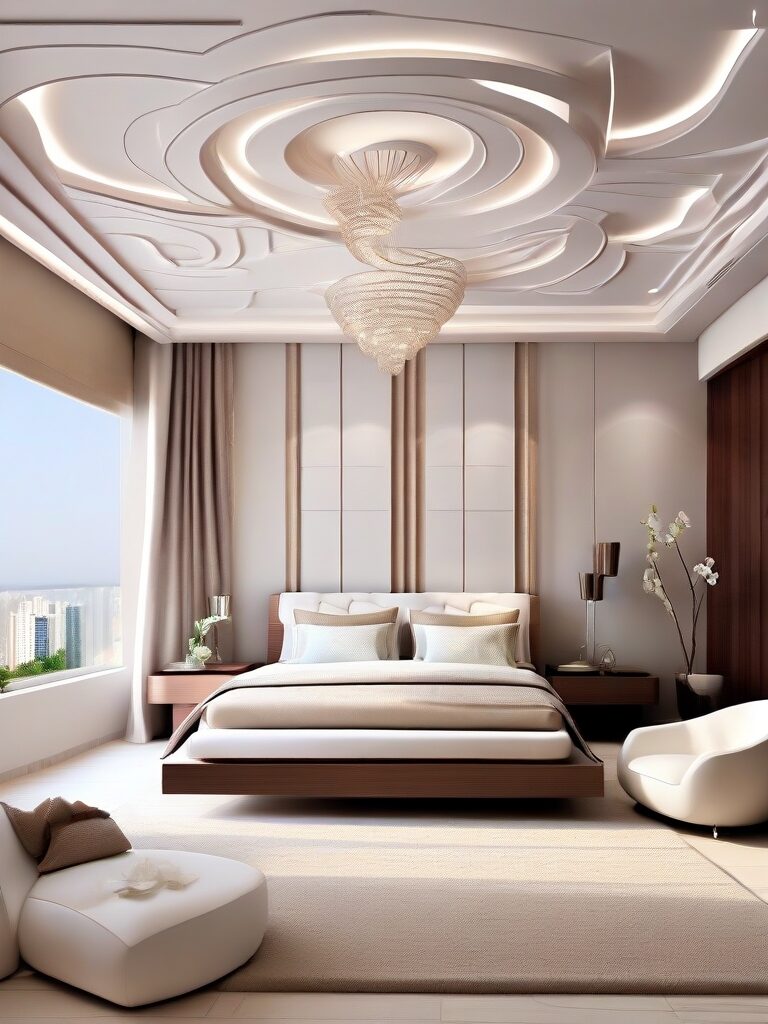 Tray Gypsum Ceilings design bedroom