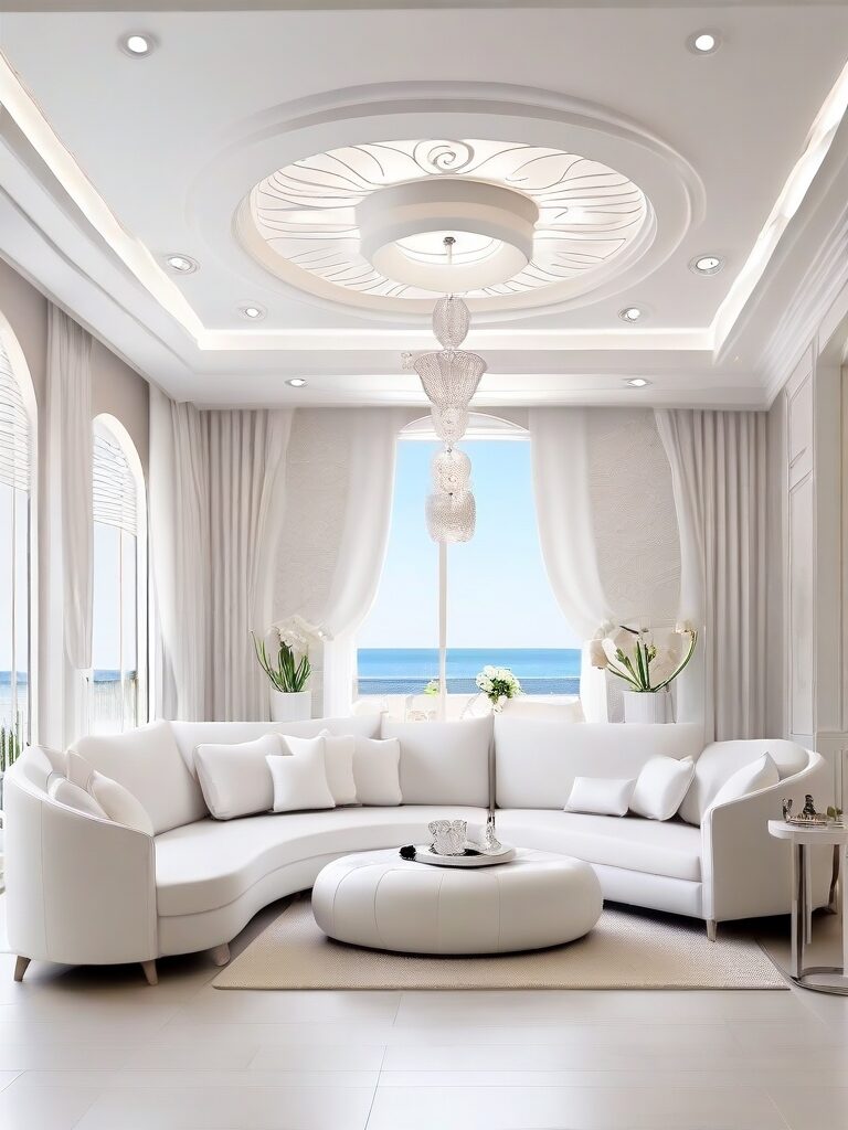 Classic White Pop Ceiling For Sitting Area