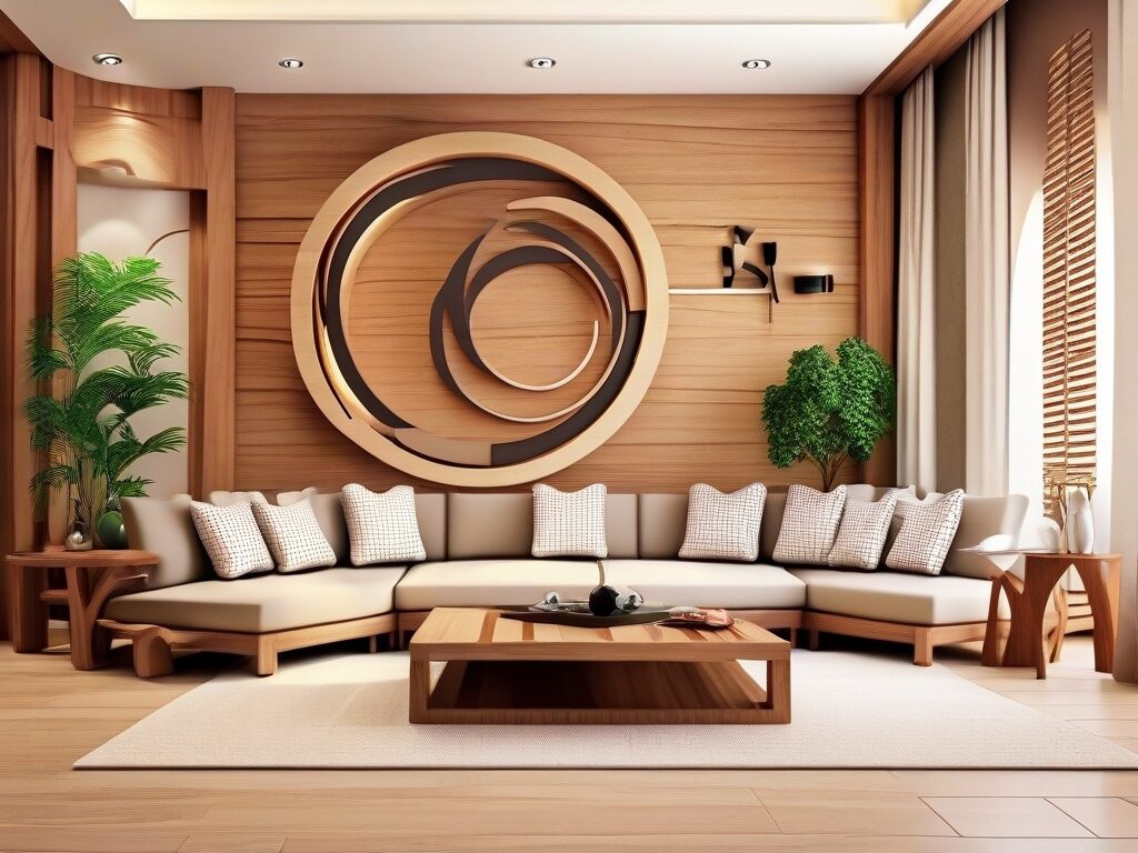 Wooden POP Design for Sitting Room