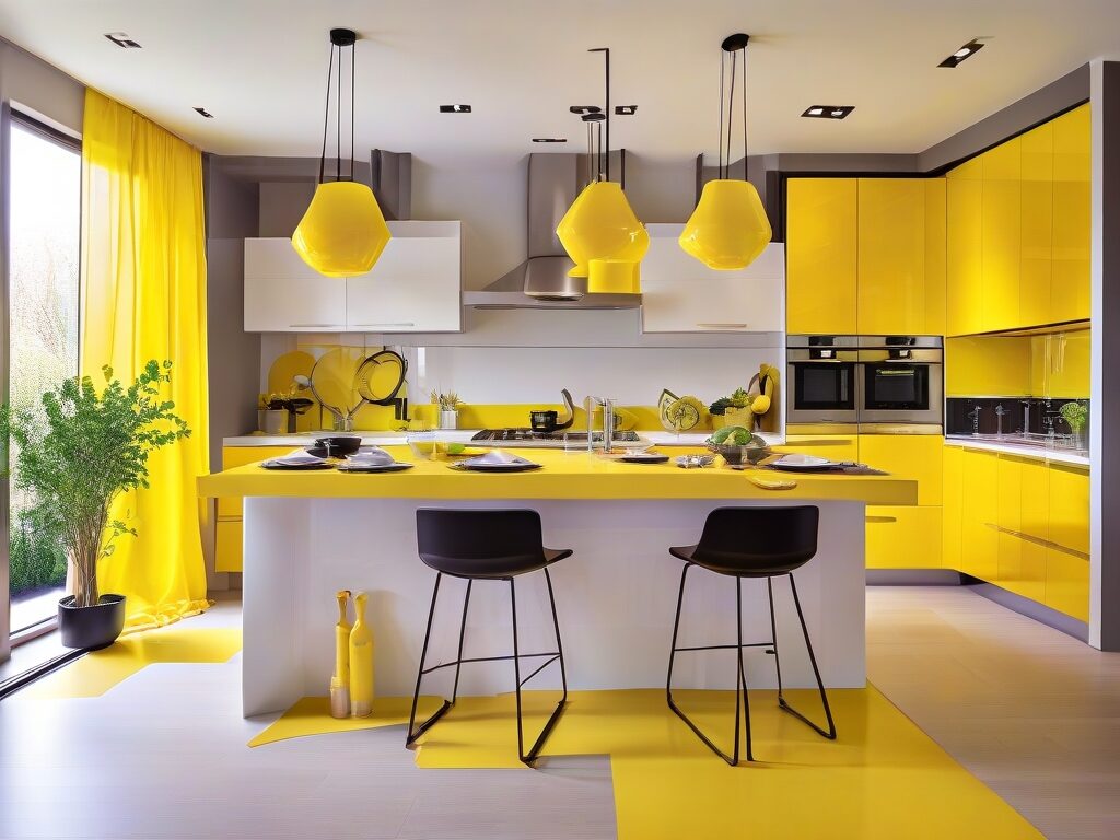 yellow acrylic kitchen colors