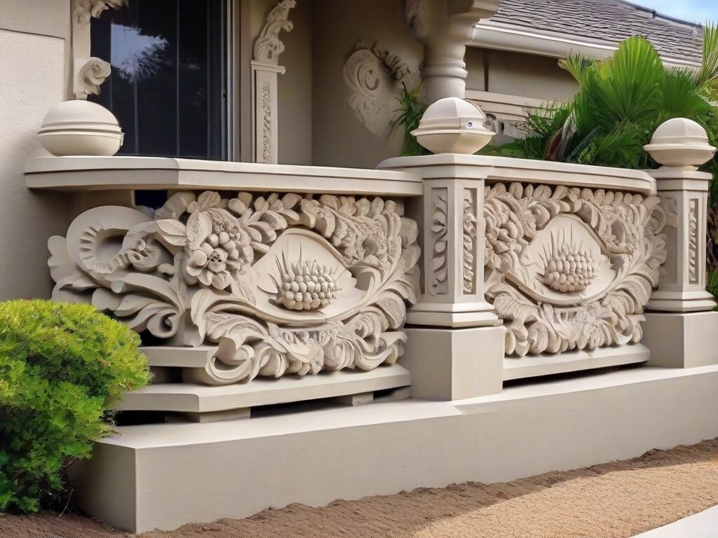 Artistic design in Cement Railings of Your House Front