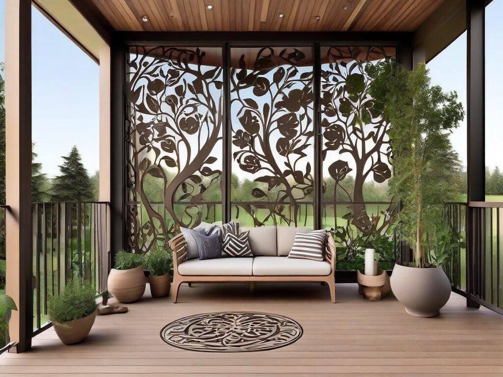 Nature-Inspired Patterns house front veranda grill design