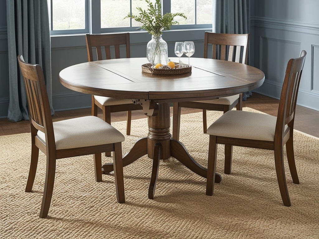 Extendable Round Dining table Set