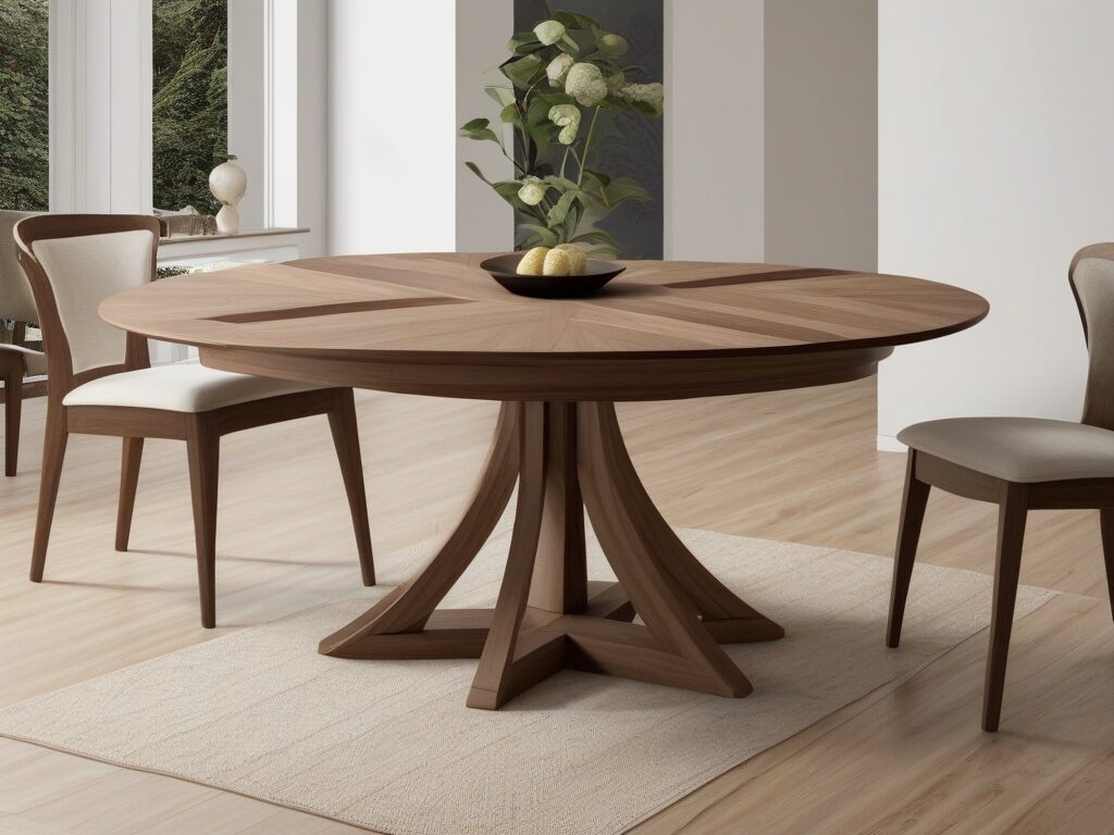 Round extendable dining room table