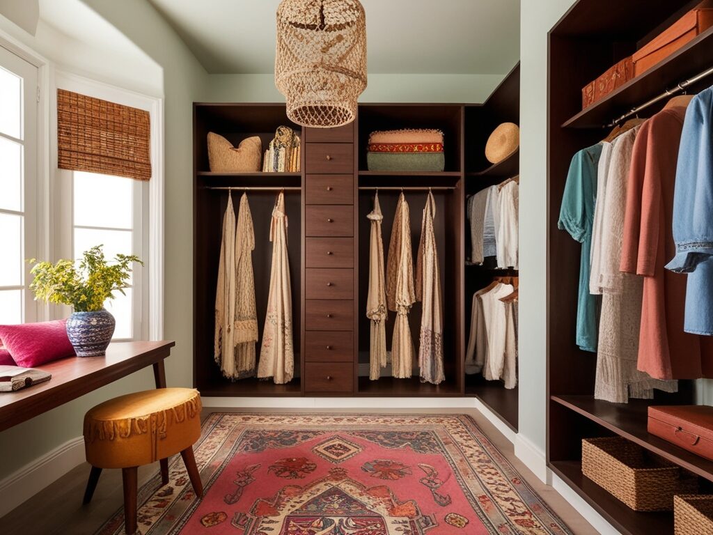 Bohemian theme closet design