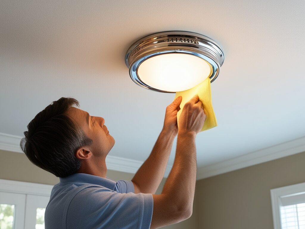 ceiling flush light clean up process