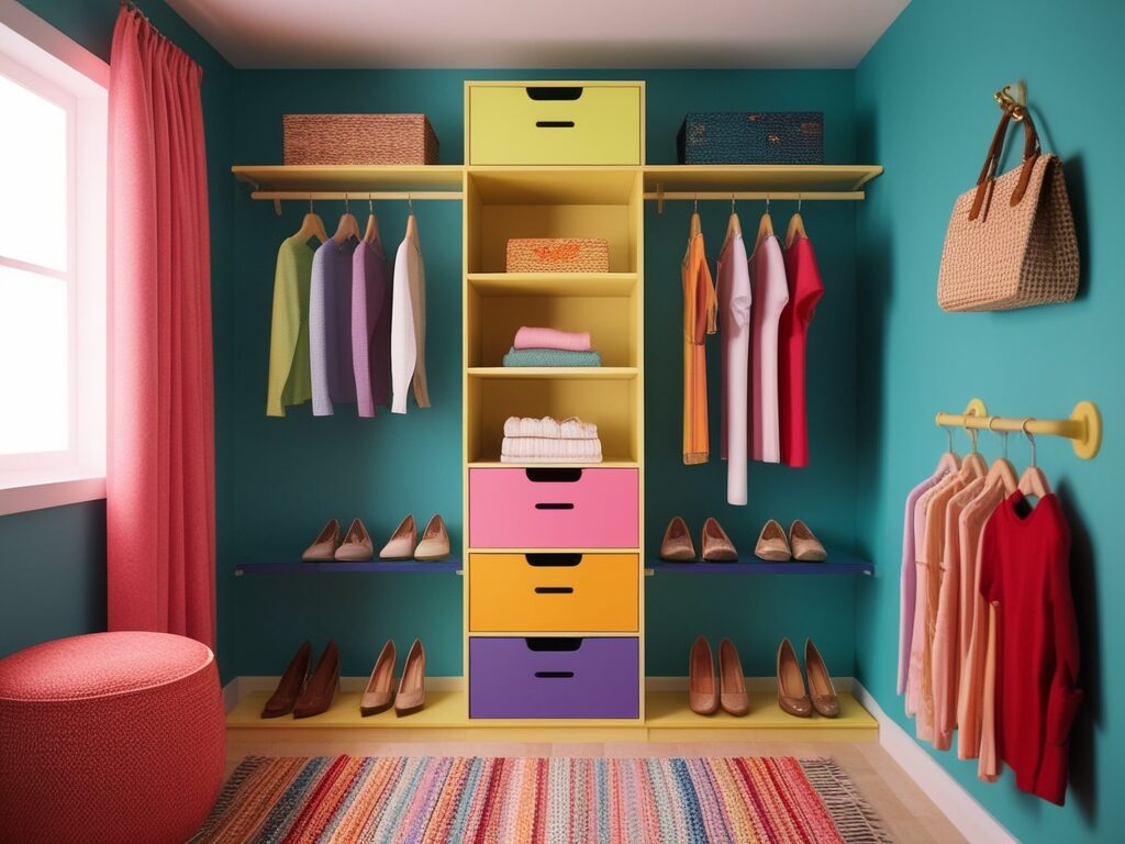 functional organization of a small closet