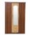 Hexagon Furniture Delux Engineered Wood Wardrobe With Mirror Brown , 3 Doors